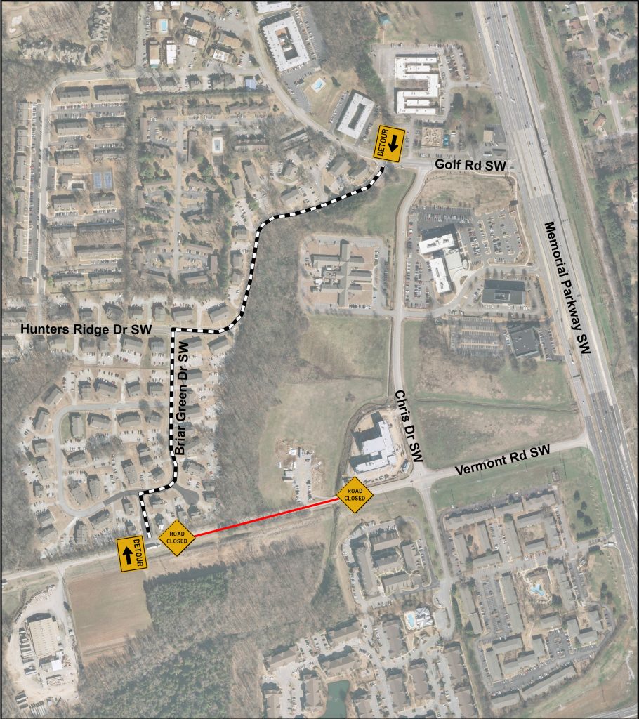 Map of Vermont Road closure