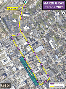 Mardi Gras parade route for 2025 event set to take place on Saturday, March 1.